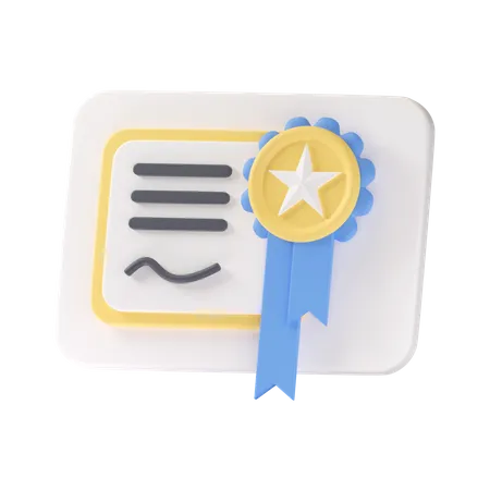 School Certificate  3D Icon