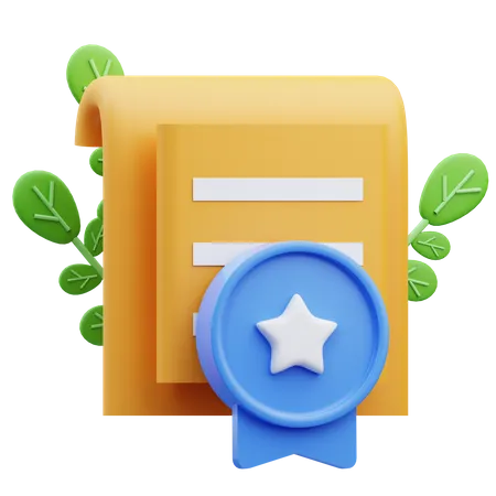 School Certificate  3D Icon