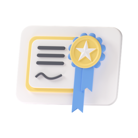 School Certificate 3D Icon
