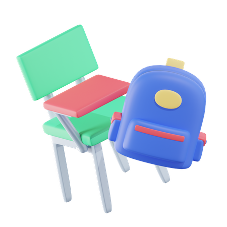 School Chair 3D Icon