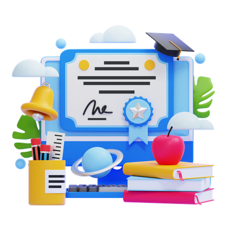 School Diploma  3D Illustration