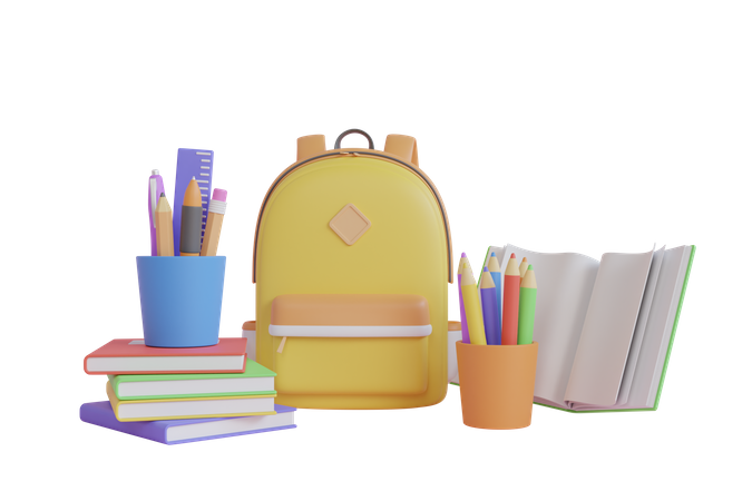 School Education  3D Illustration