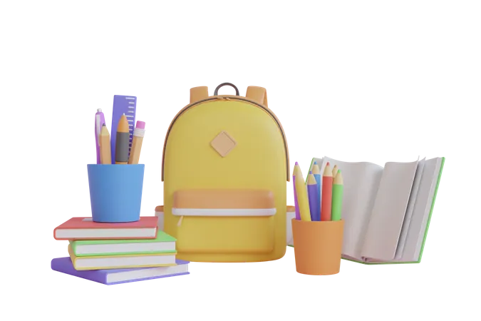 School Education  3D Illustration