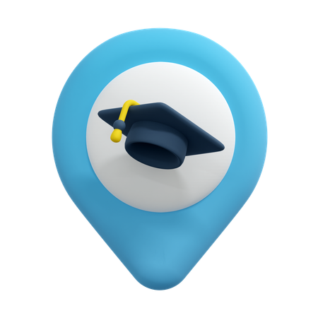 School Location Pin  3D Icon