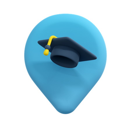 School Location Pin  3D Icon