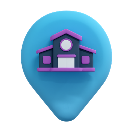 School Location Pin  3D Icon
