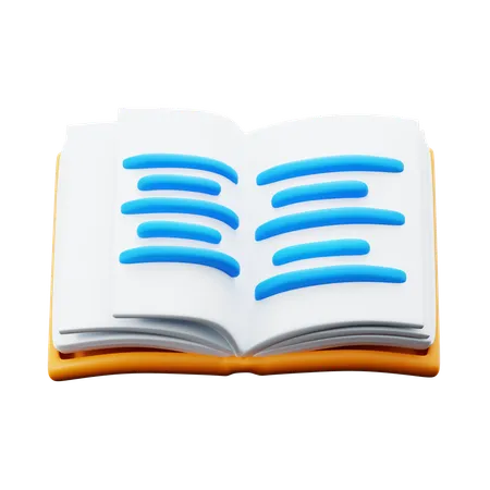 Opened Book With Text For Reading 3 D Icon Illustration Render Design 3D Icon