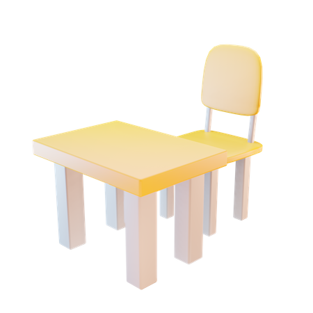 School Table  3D Icon