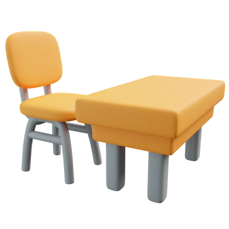 School Table  3D Icon
