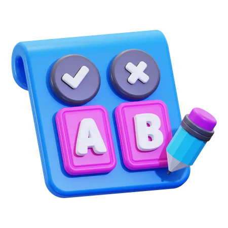 School Test  3D Icon