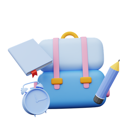 School time  3D Illustration