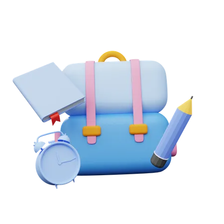 School time  3D Illustration