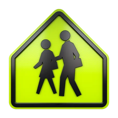 School Zone Sign  3D Icon