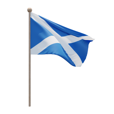 Schottland Fahnenmast  3D Flag