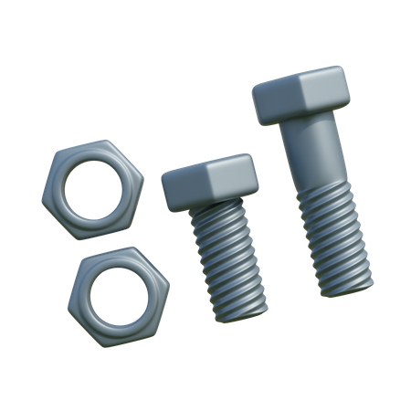 Schraube und Mutter  3D Icon