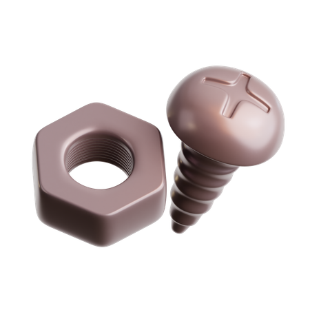 Schraube und Mutter  3D Icon