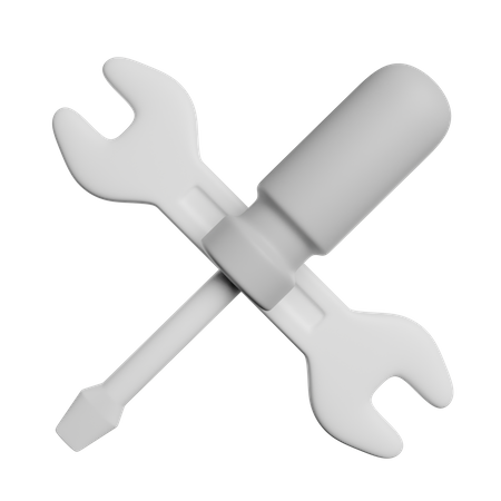 Schraubendreher und Schraubenschlüssel  3D Icon