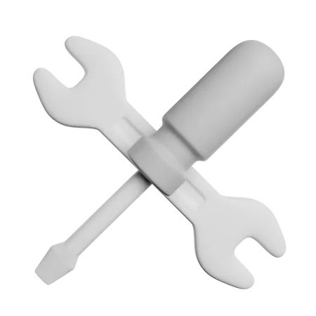 Schraubendreher und Schraubenschlüssel  3D Icon