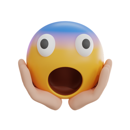 Vor Angst schreiendes Emoji  3D Icon