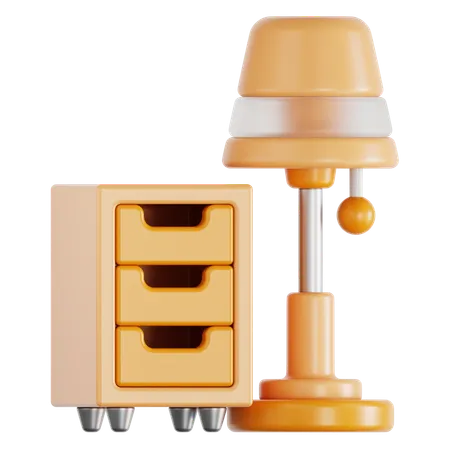 Schublade und Lampe  3D Icon