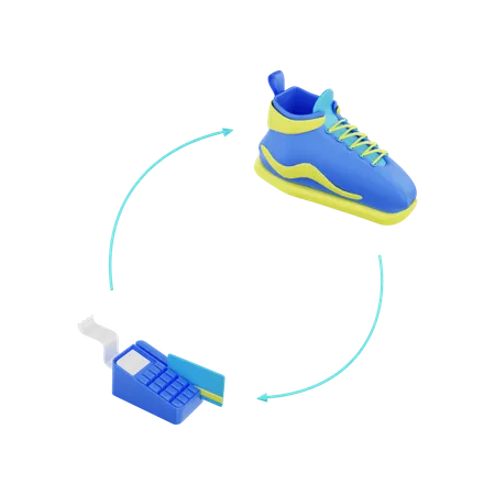 Schuhe Zahlung  3D Illustration