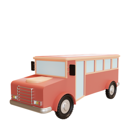 Schulbus  3D Illustration