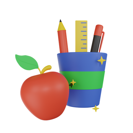 Schulmaterial  3D Icon