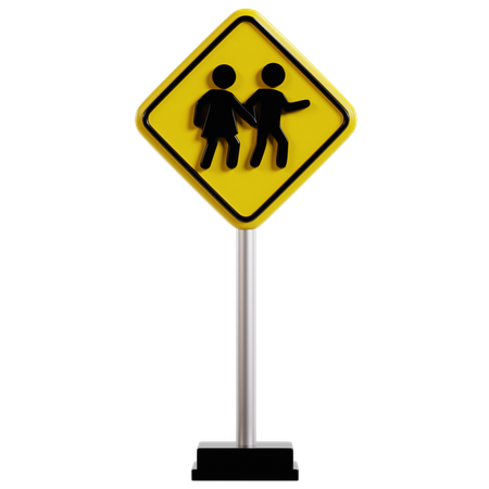 Warnschild für Schulweg  3D Icon