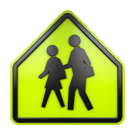 Schulzonenschild  3D Icon