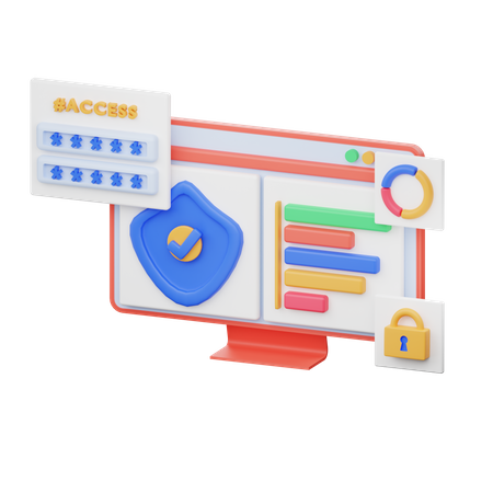 Datenanalyse schützen  3D Illustration