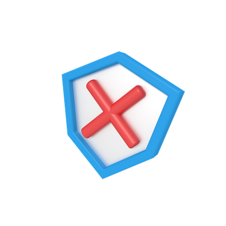 Schutzschild Kreuz  3D Icon