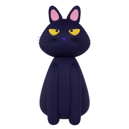 Schwarze Katze Halloween  3D Icon