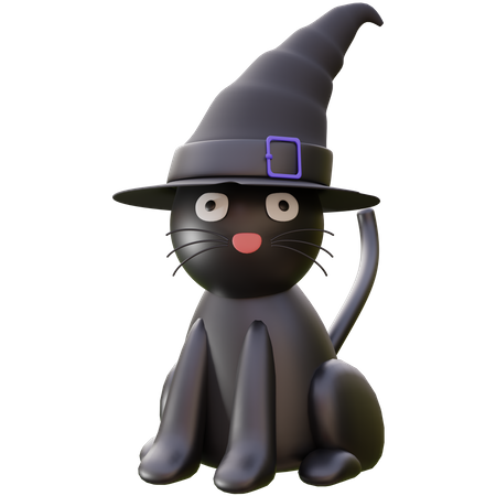 Schwarze Katze des Halloween-Tages  3D Icon