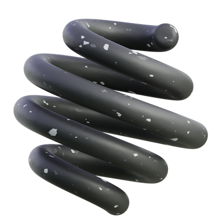 Schwarze Schraubenfeder  3D Icon