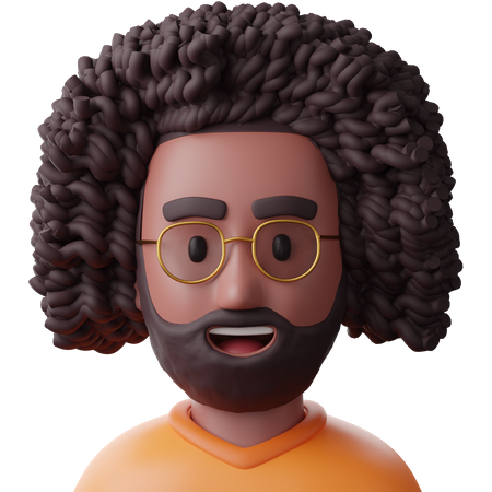 Schwarzer Afro-Mann  3D Icon