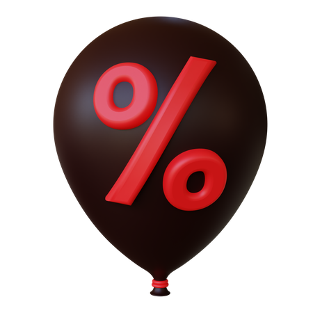 Schwarzer Ballon mit Rabatt  3D Icon