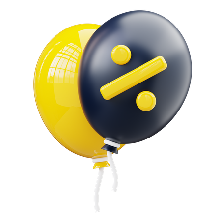 Schwarzer Freitagsballon  3D Icon