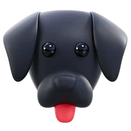 Schwarzer Hund  3D Icon