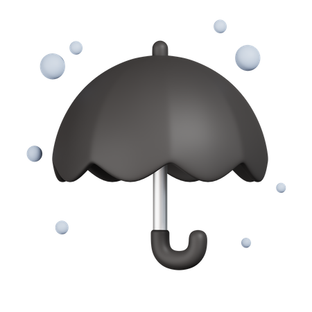 Schwarzer Regenschirm  3D Icon