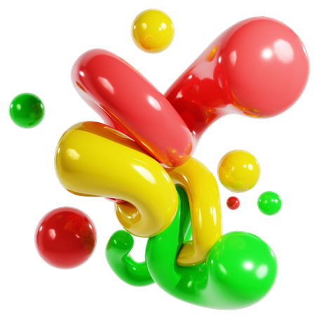 Schwebende, miteinander verbundene Kugeln, abstrakt, geometrisch  3D Icon