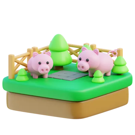 Schweinefarm  3D Icon