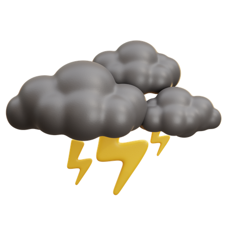 Schwere Gewitterwolke mit Donner  3D Icon