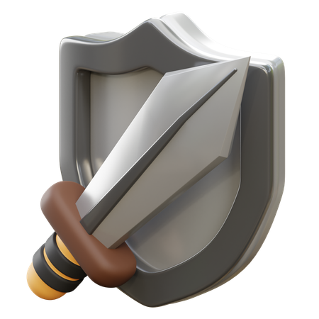 Schwert und Schild  3D Icon