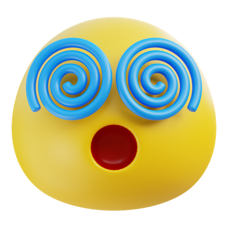 Schwindliges Gesicht Emoji  3D Icon