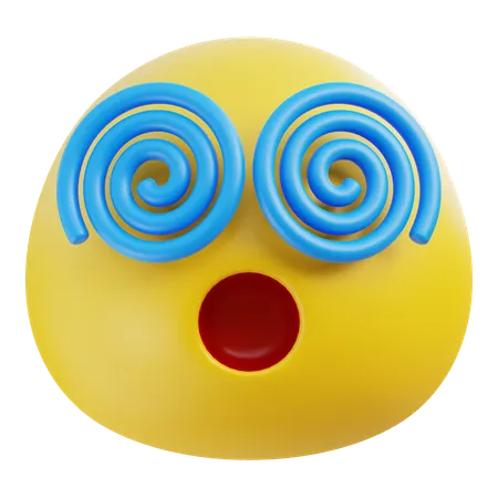 Schwindliges Gesicht Emoji  3D Icon