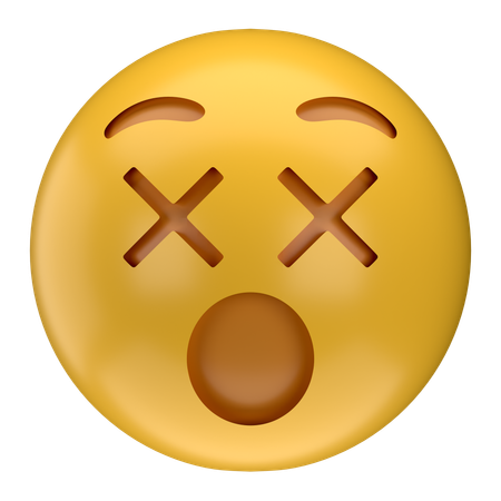 Schwindliges Gesicht Emoji  3D Icon