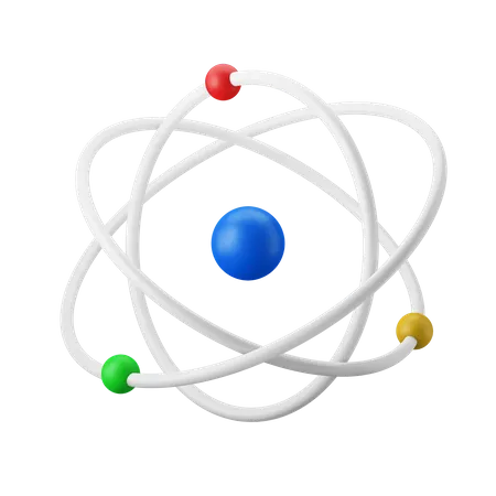 Atom Science Class Symbol Education College Theme 3 D Icon With Editable Color Psd 3D Illustration