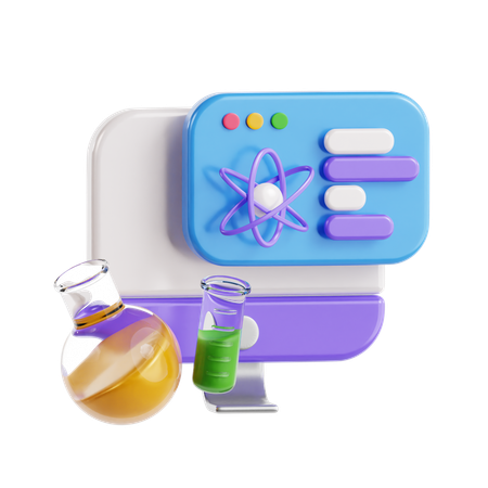 과학 컴퓨터  3D Icon