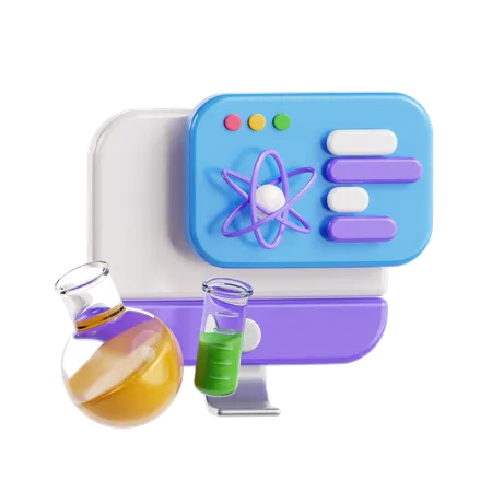 과학 컴퓨터  3D Icon