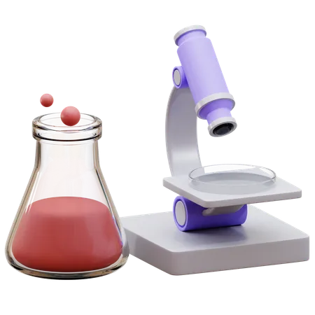 Microscope And Test Tube 3 D Render 3 D Microscope Pharmaceutical Tool 3 D Render 3 Flask Chemistry Science Icon Science And Technology Concept 3D Icon